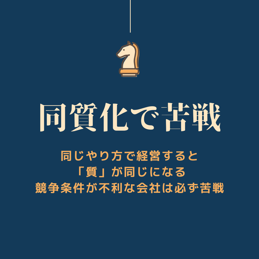 同質化戦略で苦戦する企業