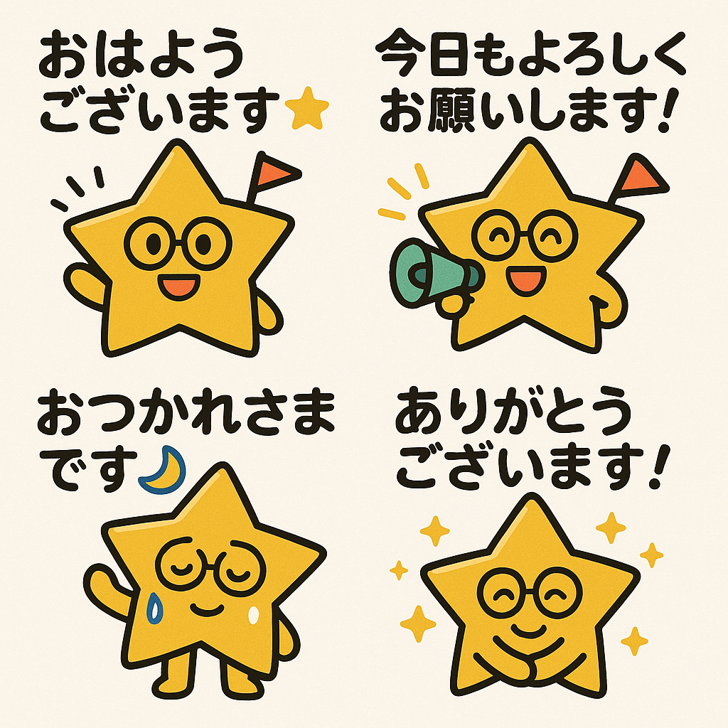 五芒星のキャラクターでLINEスタンプ