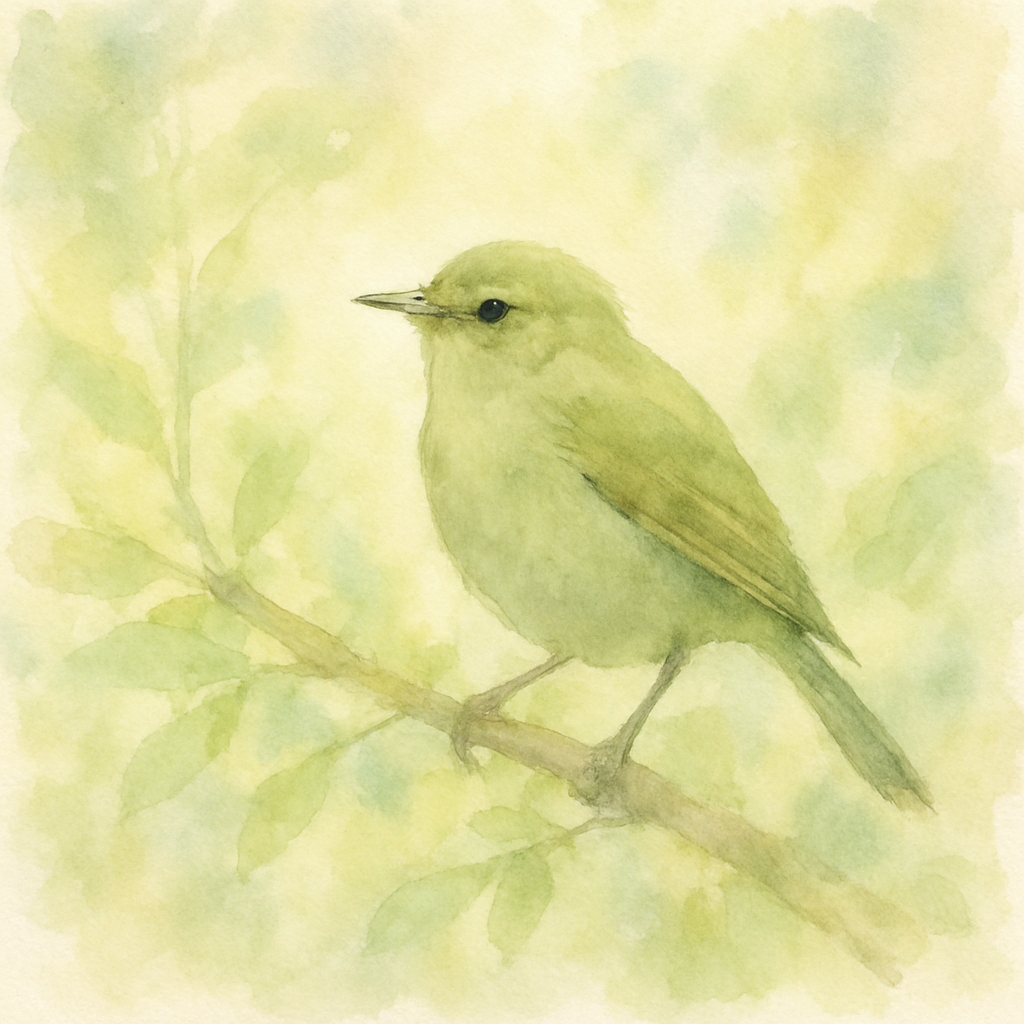 水彩画イラストうぐいす