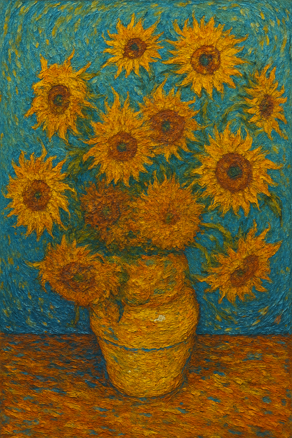 ゴッホ風ひまわり絵画