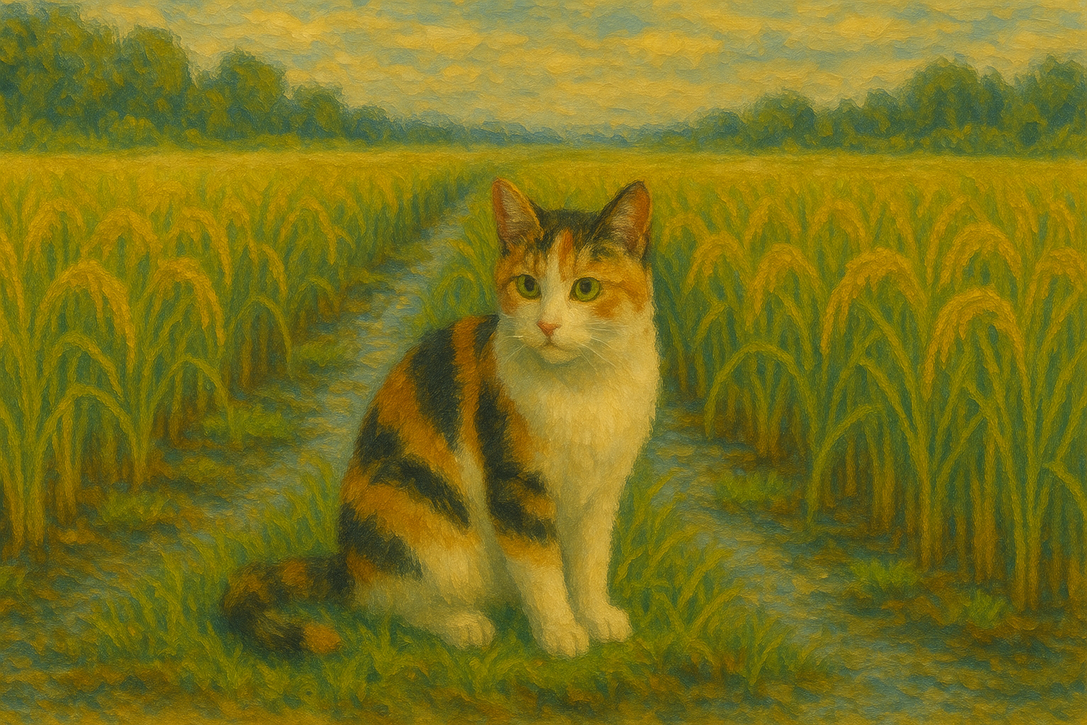 油絵の猫