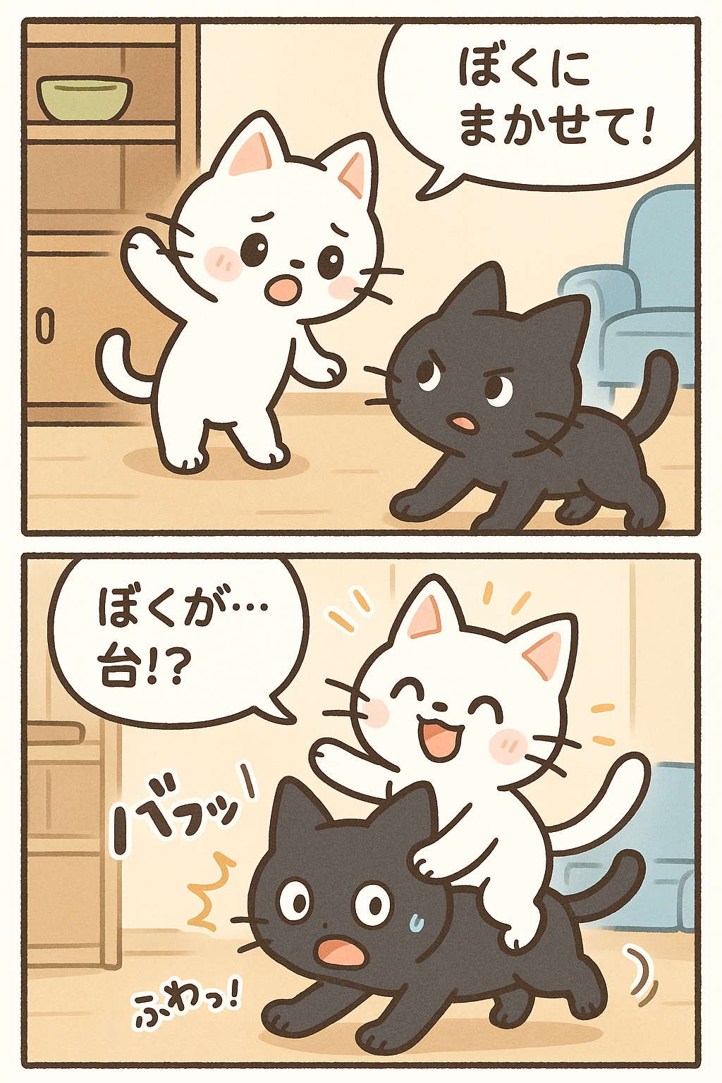 2コマ漫画が簡単に作成できる