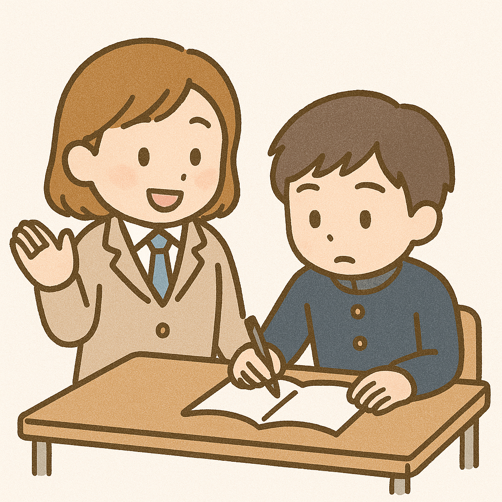 個別指導塾イラスト先生と生徒