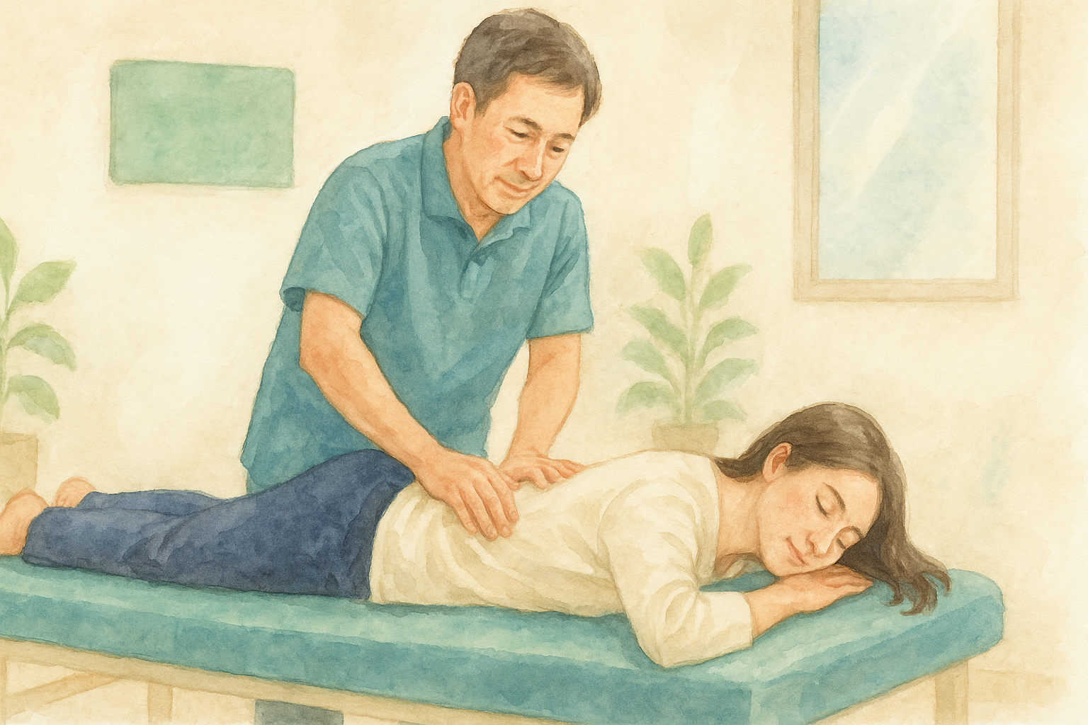 整体院イラスト水彩画