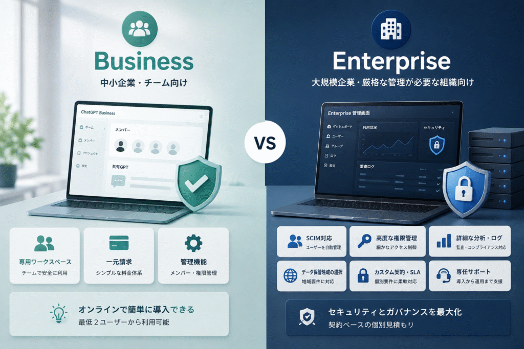 BusinessとEnterpriseの違い
